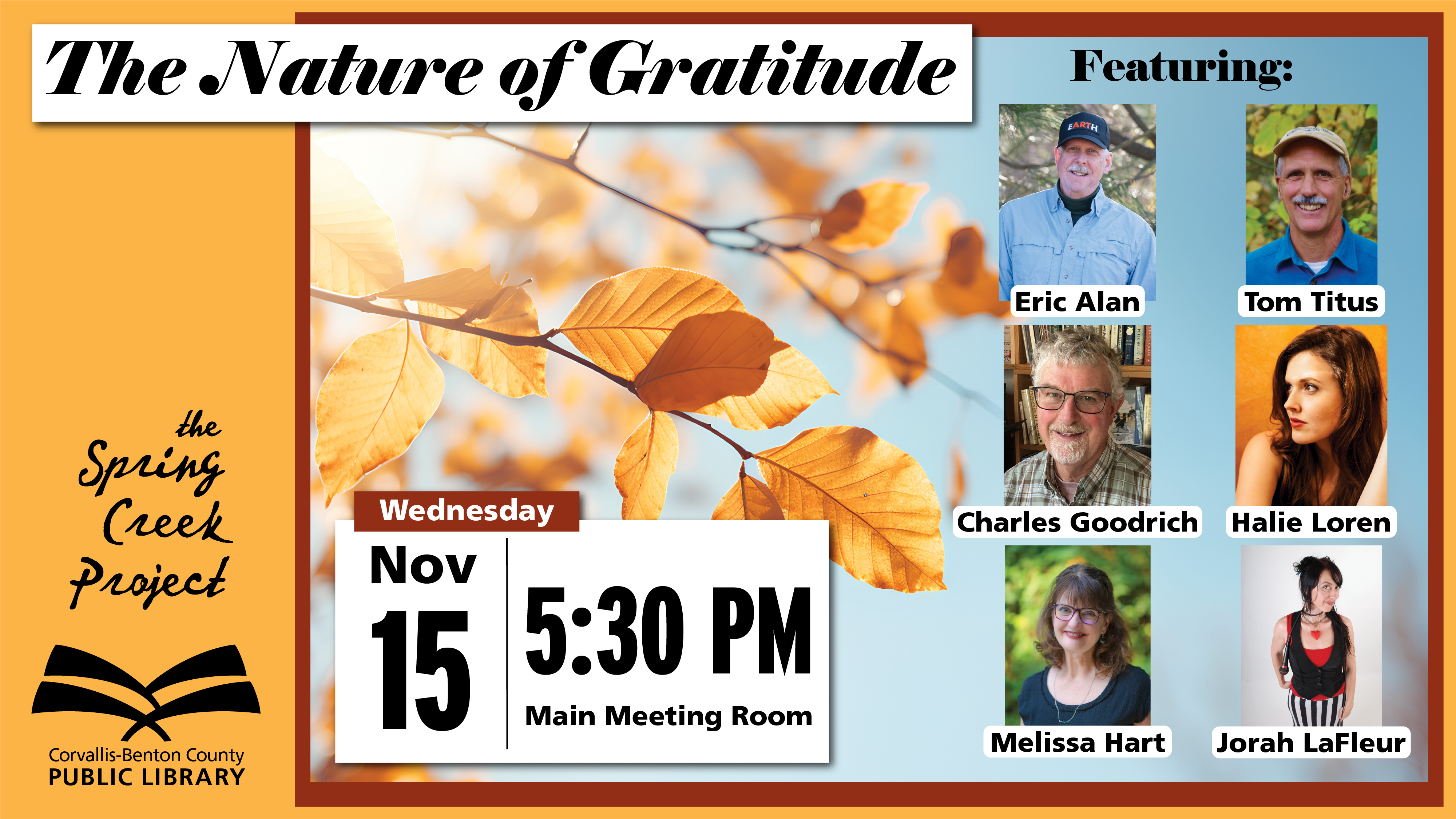 The Nature of Gratitude, November 15 at 5:30 PM