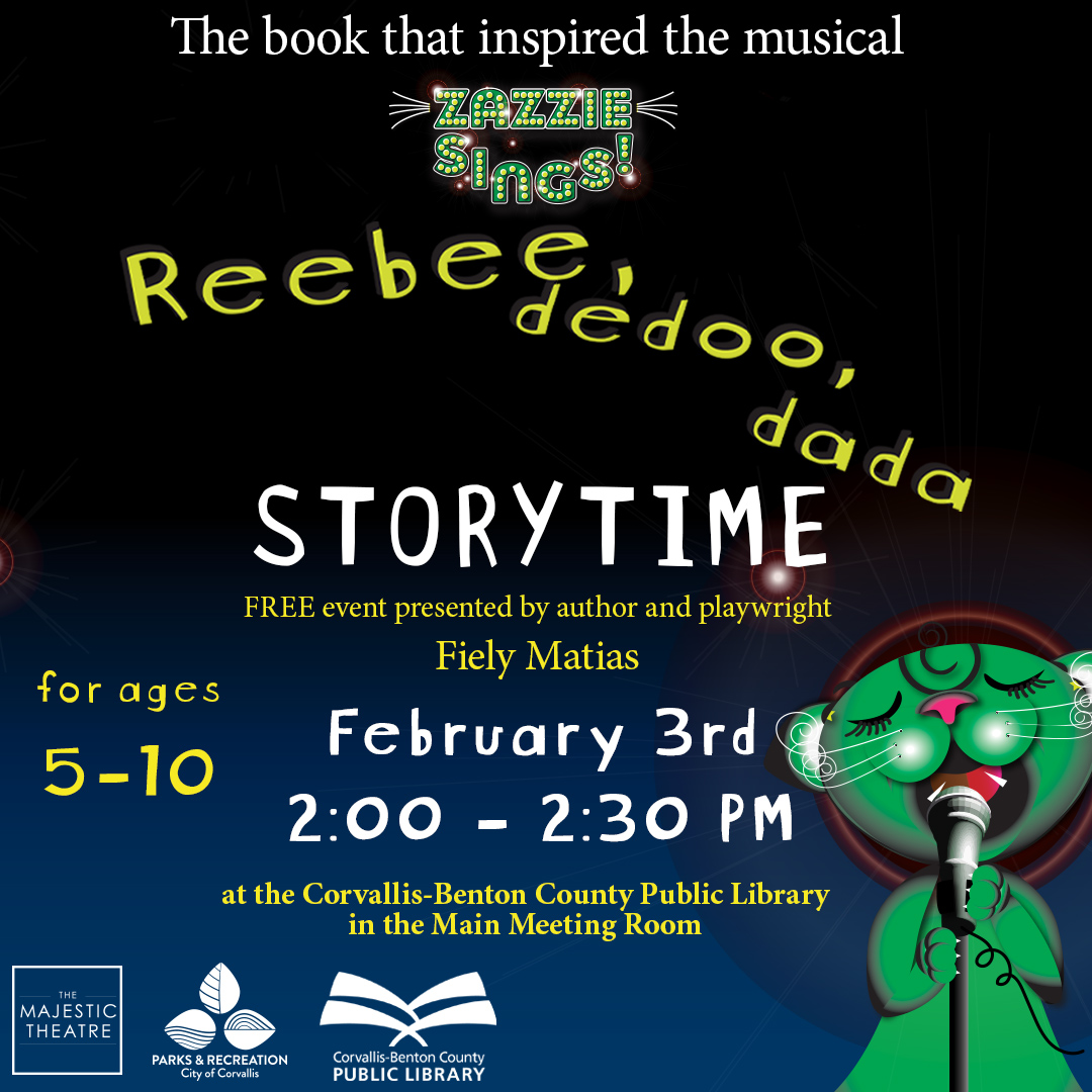 Zazzie Sings! Storytime. February 3, 2-2:30 PM