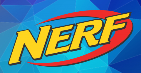 Nerf logo on blue background