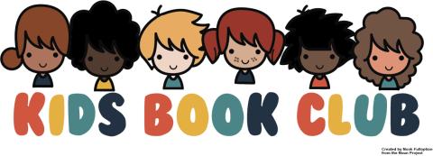 diverse kids faces above "Kids Book Club"