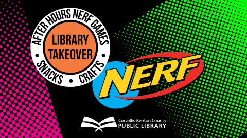Library Takeover for Adults: Nerf Night! Logo